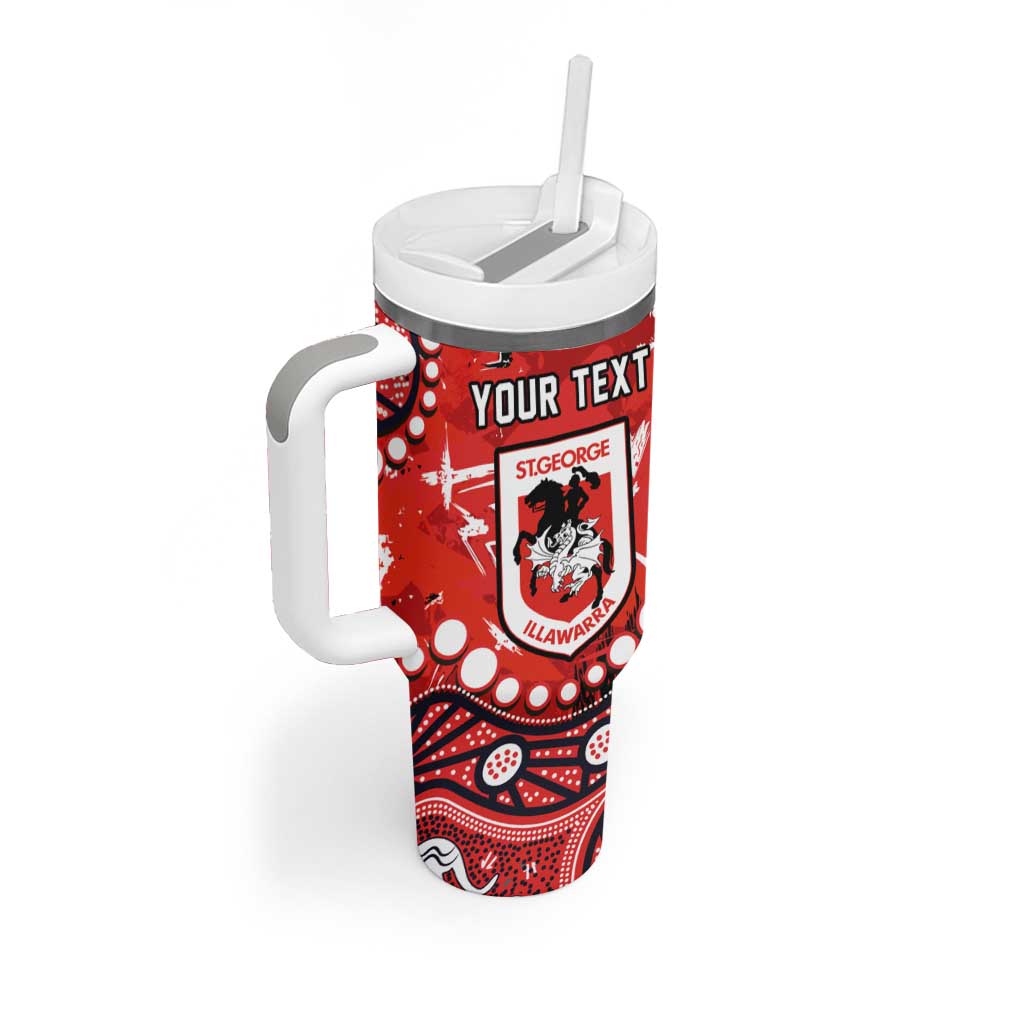 Personalized St. George Illawarra Dragons Tumbler With Handle Aboriginal Pattern with Graffiti Style Design