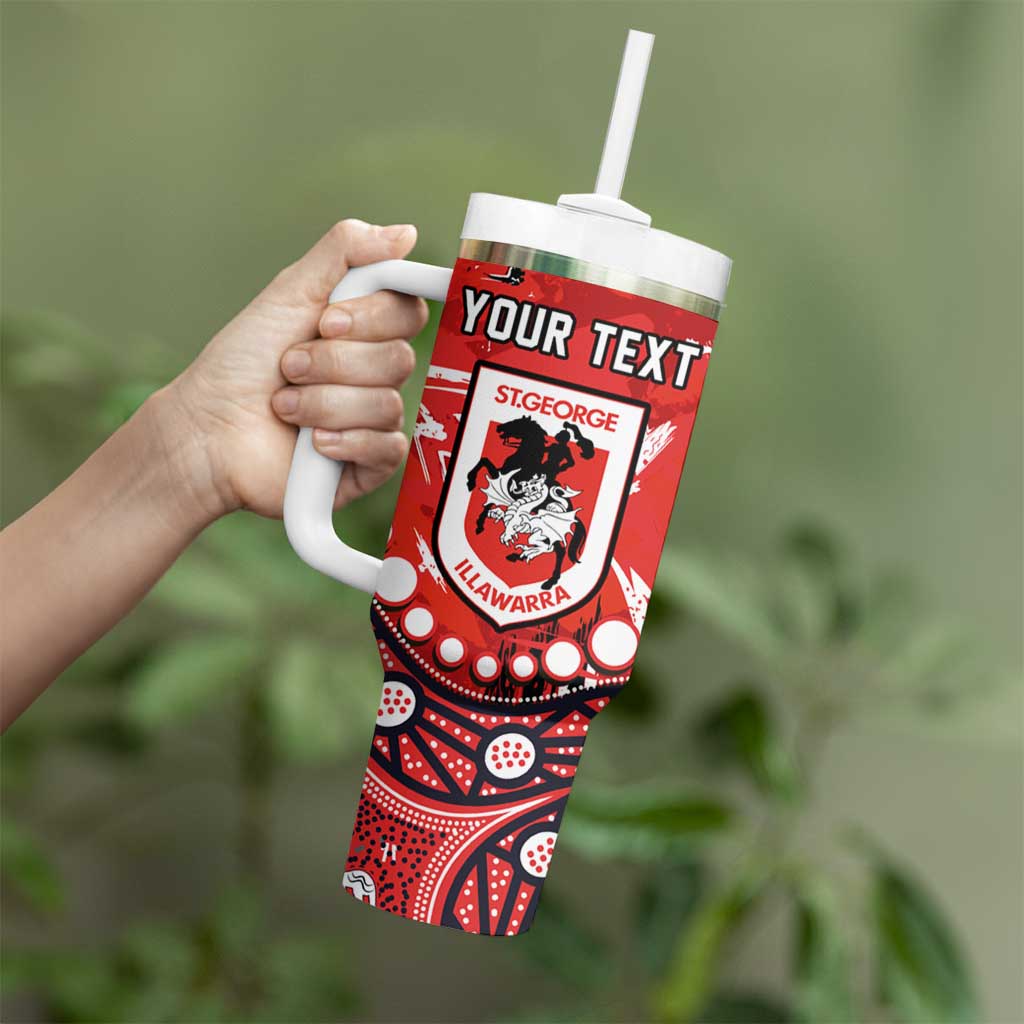 Personalized St. George Illawarra Dragons Tumbler With Handle Aboriginal Pattern with Graffiti Style Design
