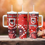 Personalized St. George Illawarra Dragons Tumbler With Handle Aboriginal Pattern with Graffiti Style Design