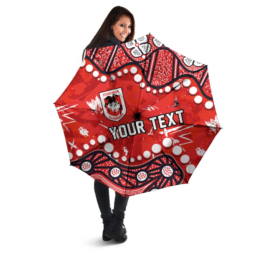 Personalized St. George Illawarra Dragons Umbrella Aboriginal Pattern with Graffiti Style Design
