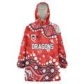 Personalized St. George Illawarra Dragons Wearable Blanket Hoodie Aboriginal Pattern with Graffiti Style Design