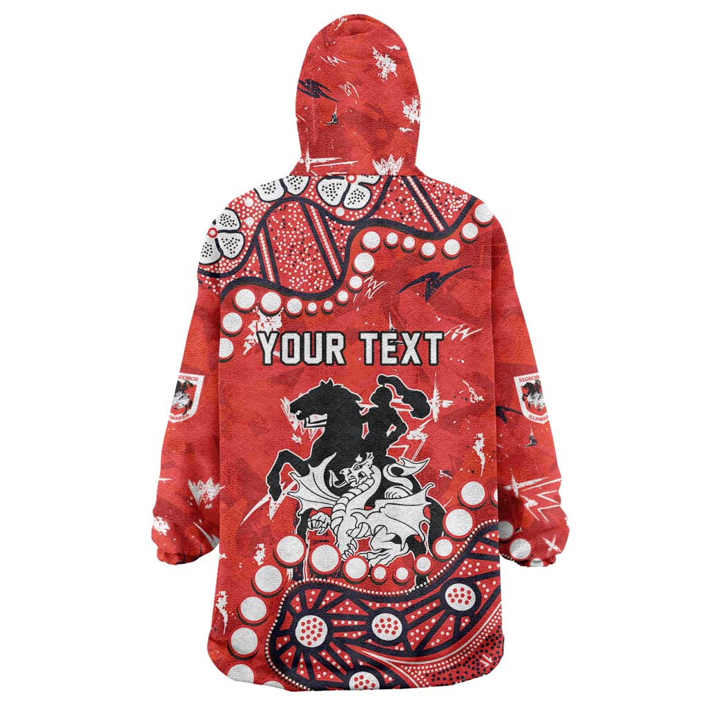 Personalized St. George Illawarra Dragons Wearable Blanket Hoodie Aboriginal Pattern with Graffiti Style Design