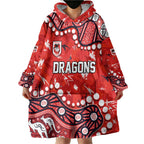 Personalized St. George Illawarra Dragons Wearable Blanket Hoodie Aboriginal Pattern with Graffiti Style Design