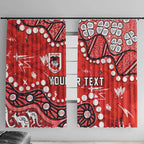 Personalized St. George Illawarra Dragons Window Curtain Aboriginal Pattern with Graffiti Style Design