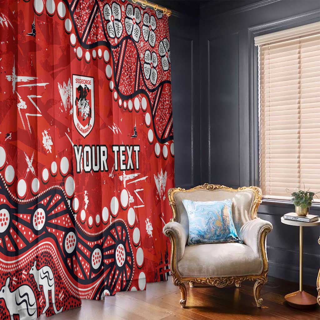 Personalized St. George Illawarra Dragons Window Curtain Aboriginal Pattern with Graffiti Style Design