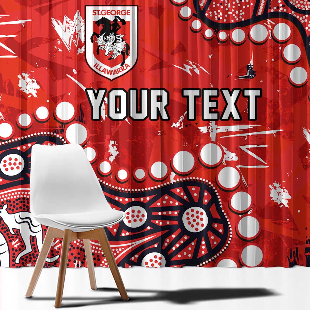 Personalized St. George Illawarra Dragons Window Curtain Aboriginal Pattern with Graffiti Style Design