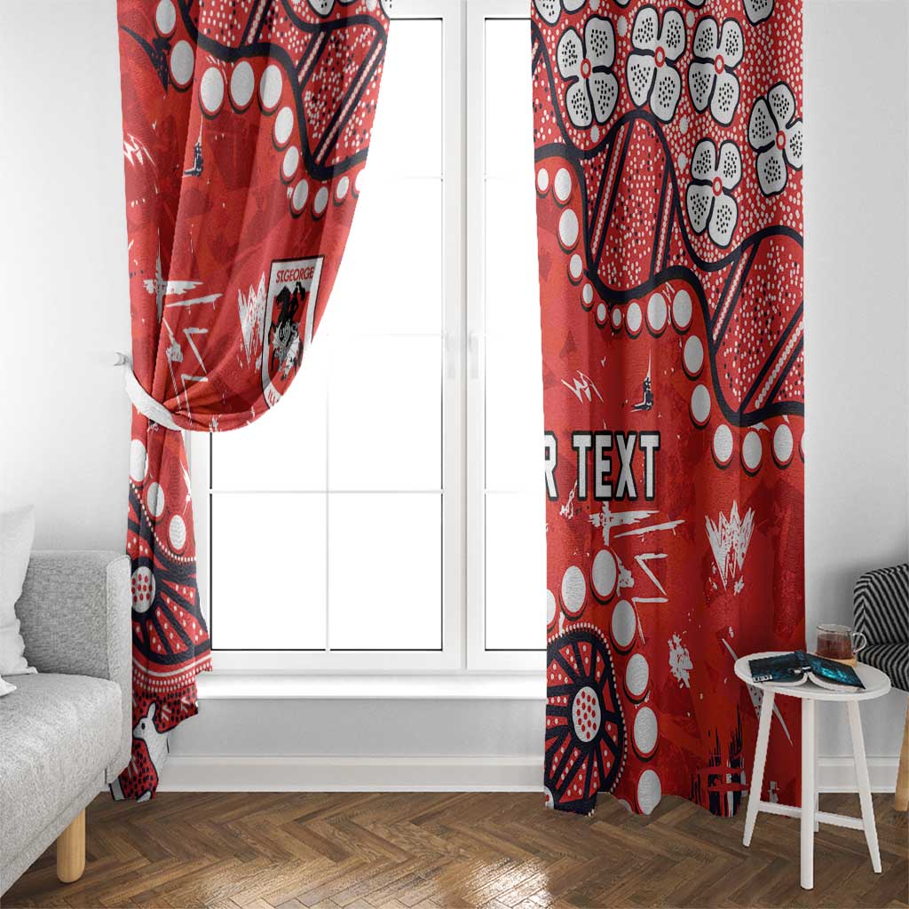 Personalized St. George Illawarra Dragons Window Curtain Aboriginal Pattern with Graffiti Style Design