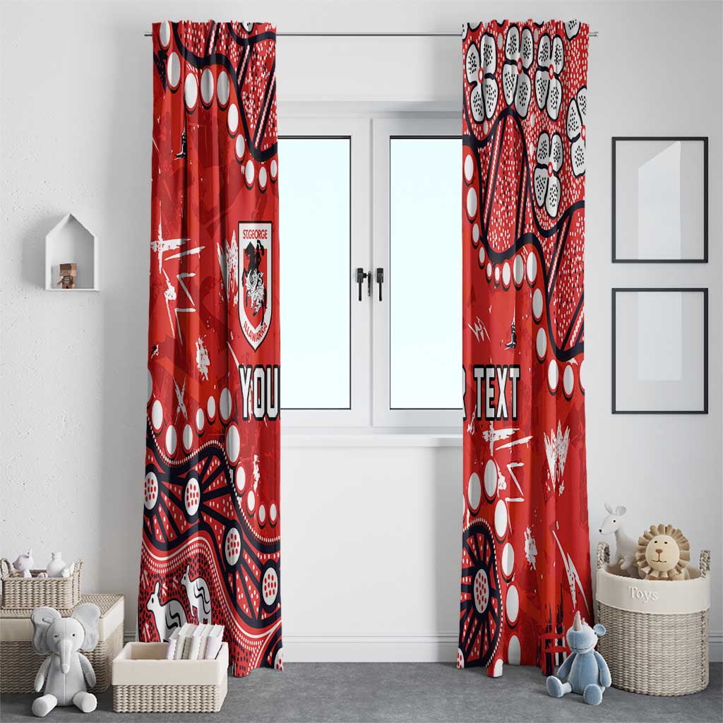 Personalized St. George Illawarra Dragons Window Curtain Aboriginal Pattern with Graffiti Style Design