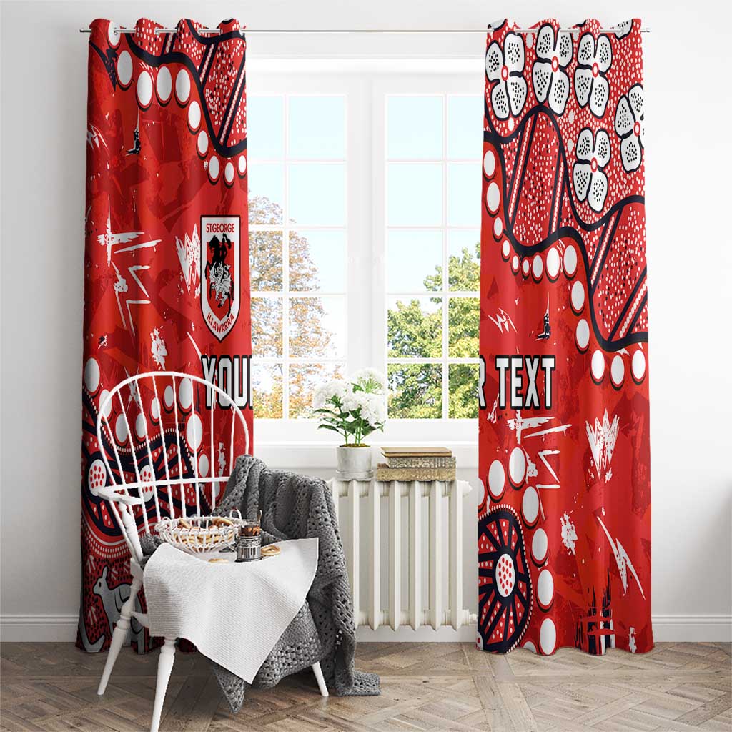 Personalized St. George Illawarra Dragons Window Curtain Aboriginal Pattern with Graffiti Style Design