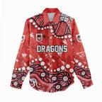 Personalized St. George Illawarra Dragons Women Casual Shirt Aboriginal Pattern with Graffiti Style Design