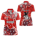 Personalized St. George Illawarra Dragons Women Polo Shirt Aboriginal Pattern with Graffiti Style Design