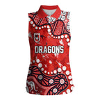 Personalized St. George Illawarra Dragons Women Sleeveless Polo Shirt Aboriginal Pattern with Graffiti Style Design