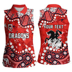 Personalized St. George Illawarra Dragons Women Sleeveless Polo Shirt Aboriginal Pattern with Graffiti Style Design