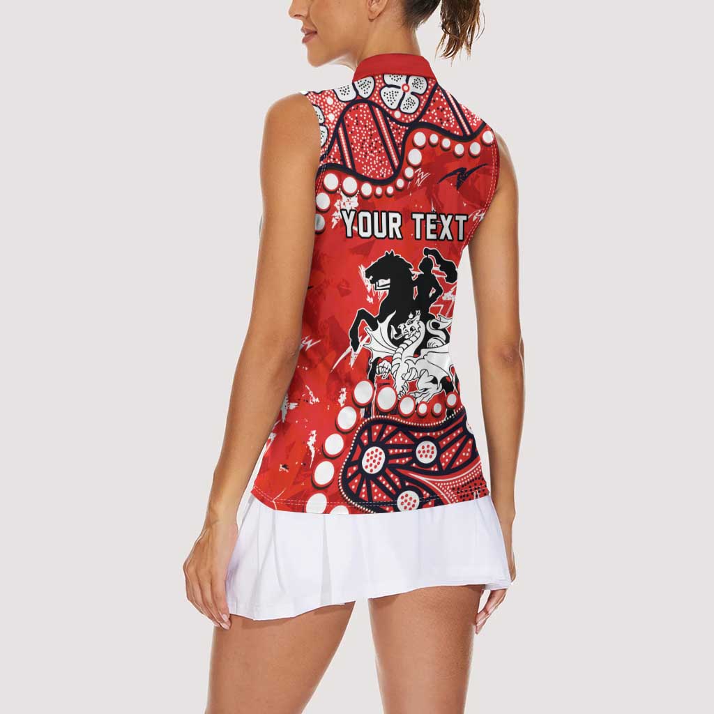 Personalized St. George Illawarra Dragons Women Sleeveless Polo Shirt Aboriginal Pattern with Graffiti Style Design