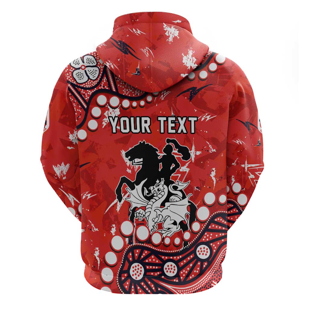 Personalized St. George Illawarra Dragons Zip Hoodie Aboriginal Pattern with Graffiti Style Design