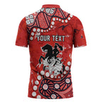Personalized St. George Illawarra Dragons Zipper Polo Shirt Aboriginal Pattern with Graffiti Style Design