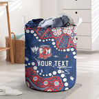 Personalized Sydney Roosters Laundry Basket Aboriginal Pattern with Graffiti Style Design
