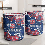 Personalized Sydney Roosters Laundry Basket Aboriginal Pattern with Graffiti Style Design