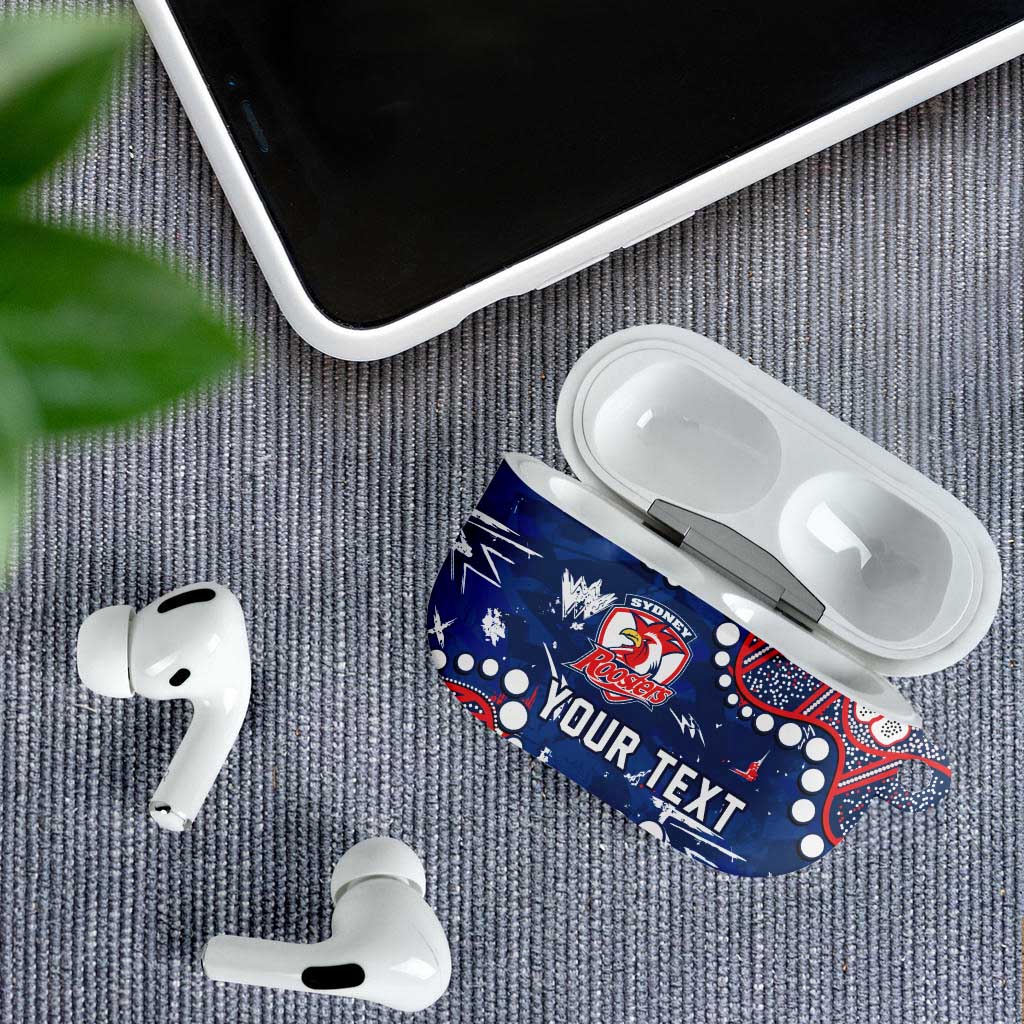 Personalized Sydney Roosters AirPods Case Aboriginal Pattern with Graffiti Style Design