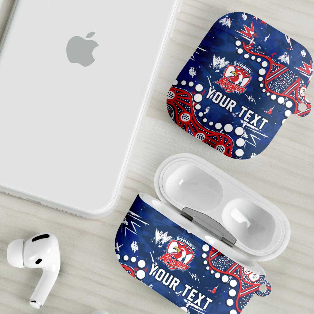 Personalized Sydney Roosters AirPods Case Aboriginal Pattern with Graffiti Style Design