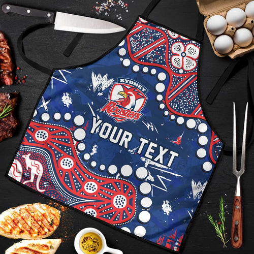 Personalized Sydney Roosters Apron Aboriginal Pattern with Graffiti Style Design