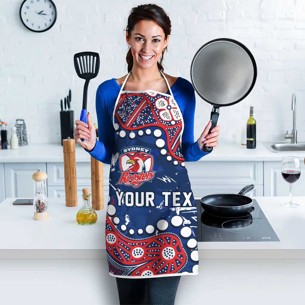 Personalized Sydney Roosters Apron Aboriginal Pattern with Graffiti Style Design