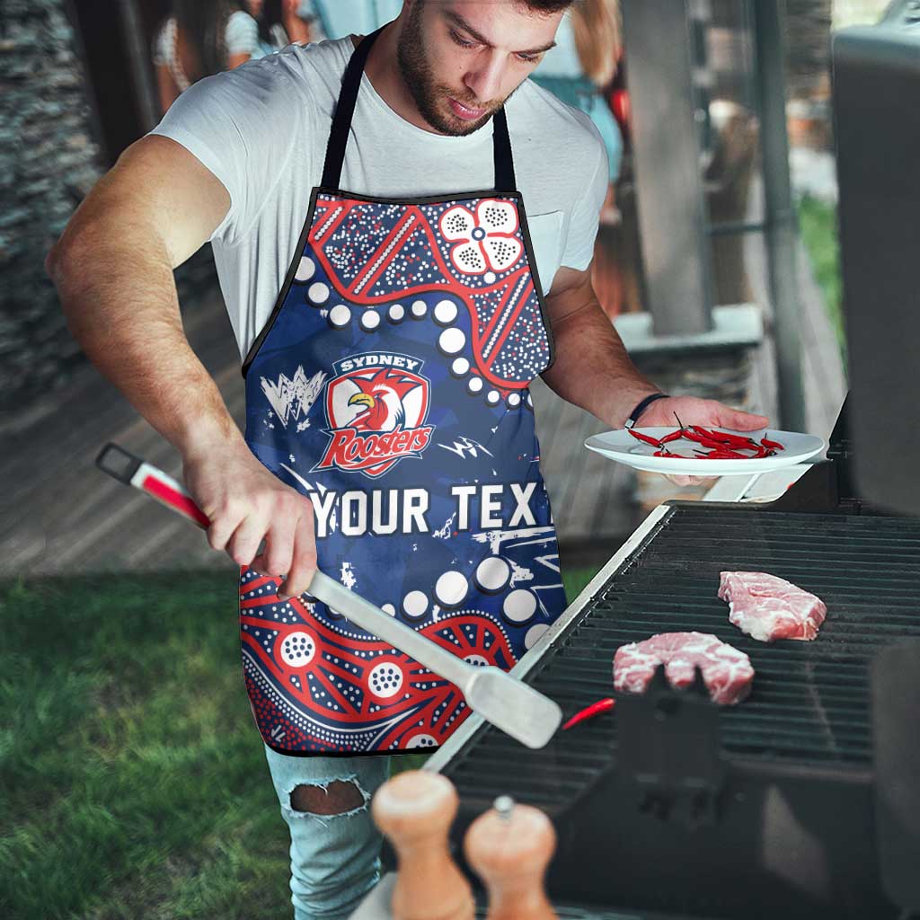 Personalized Sydney Roosters Apron Aboriginal Pattern with Graffiti Style Design