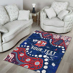 Personalized Sydney Roosters Area Rug Aboriginal Pattern with Graffiti Style Design