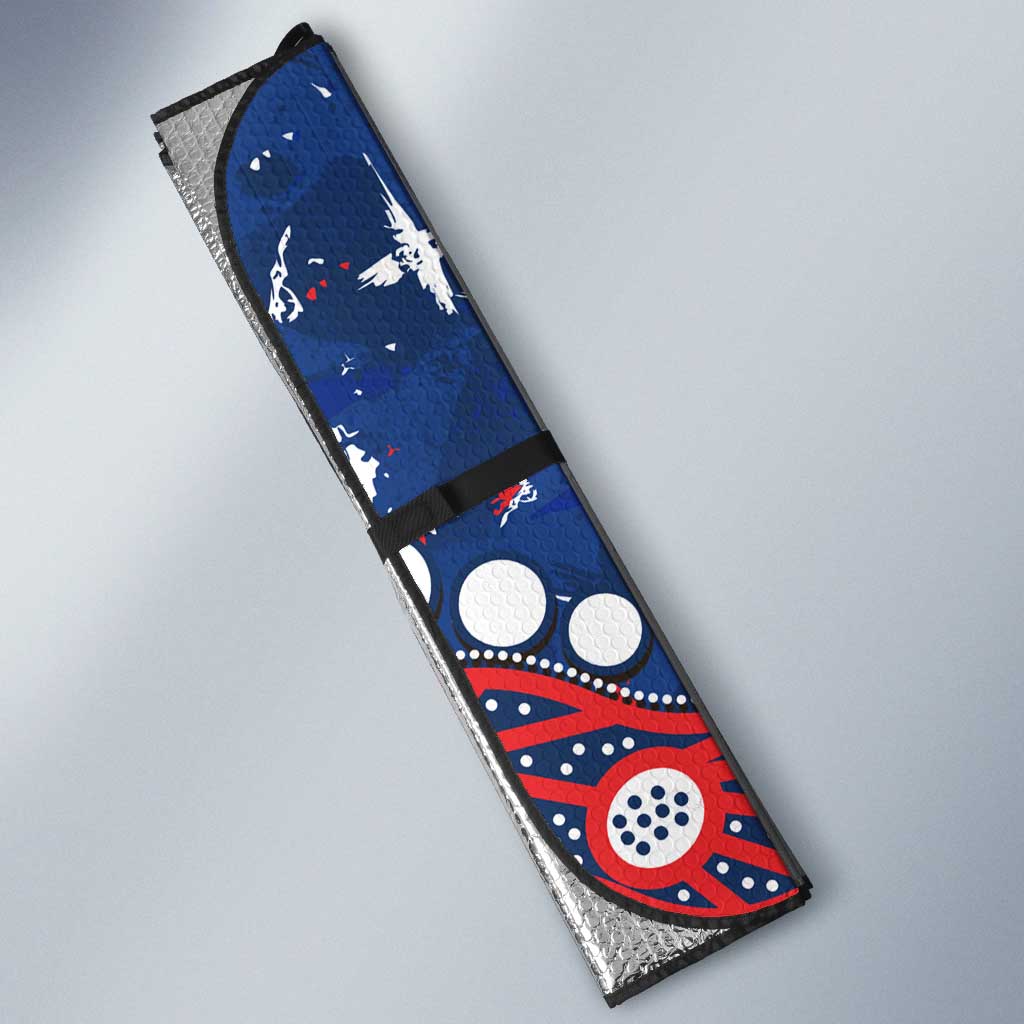 Personalized Sydney Roosters Auto Sun Shade Aboriginal Pattern with Graffiti Style Design