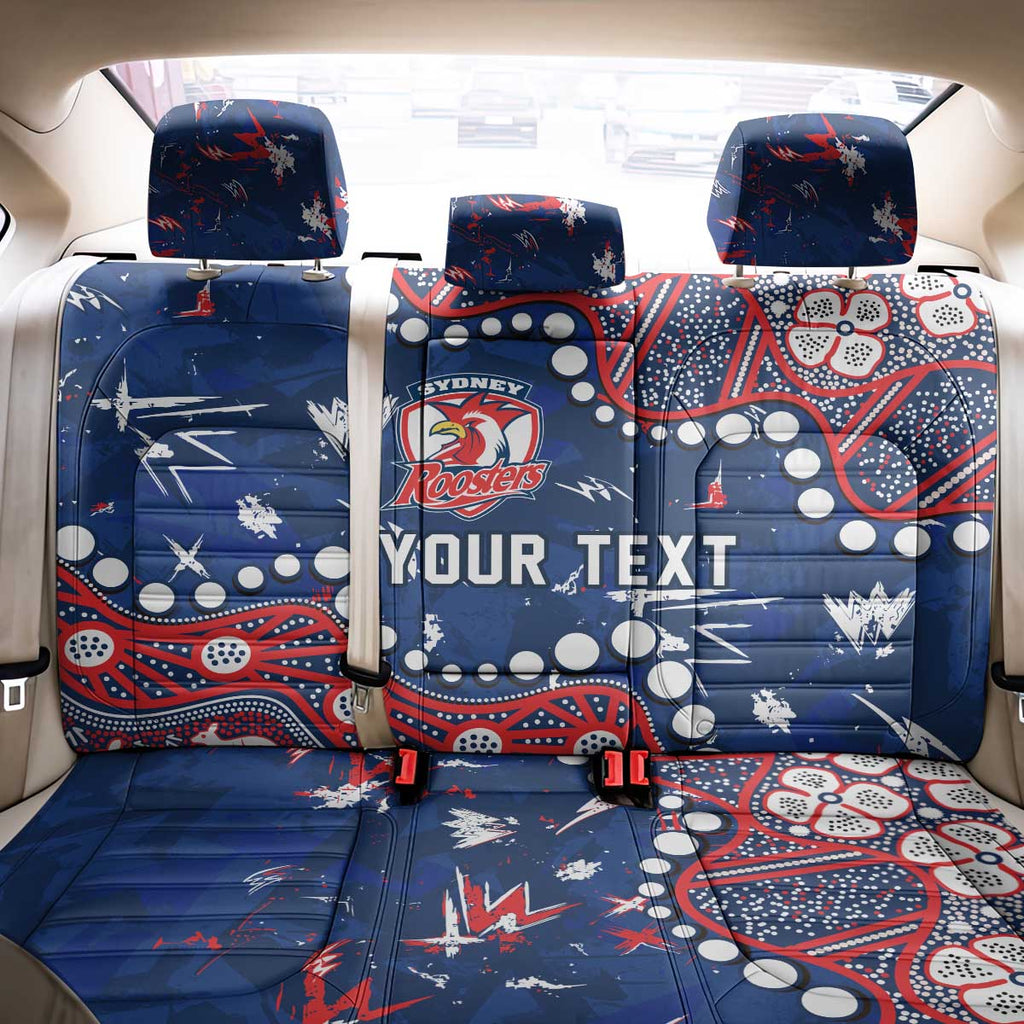 Personalized Sydney Roosters Back Car Seat Cover Aboriginal Pattern with Graffiti Style Design