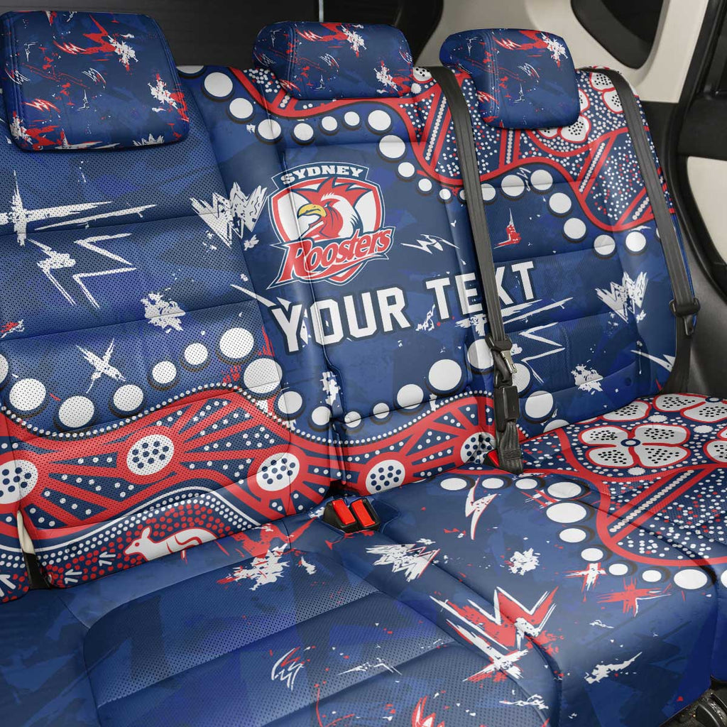 Personalized Sydney Roosters Back Car Seat Cover Aboriginal Pattern with Graffiti Style Design