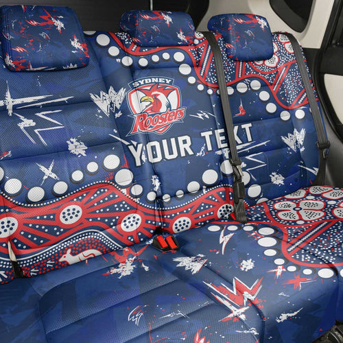 Personalized Sydney Roosters Back Car Seat Cover Aboriginal Pattern with Graffiti Style Design