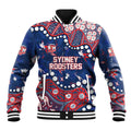 Personalized Sydney Roosters Baseball Jacket Aboriginal Pattern with Graffiti Style Design