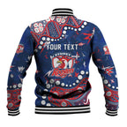 Personalized Sydney Roosters Baseball Jacket Aboriginal Pattern with Graffiti Style Design