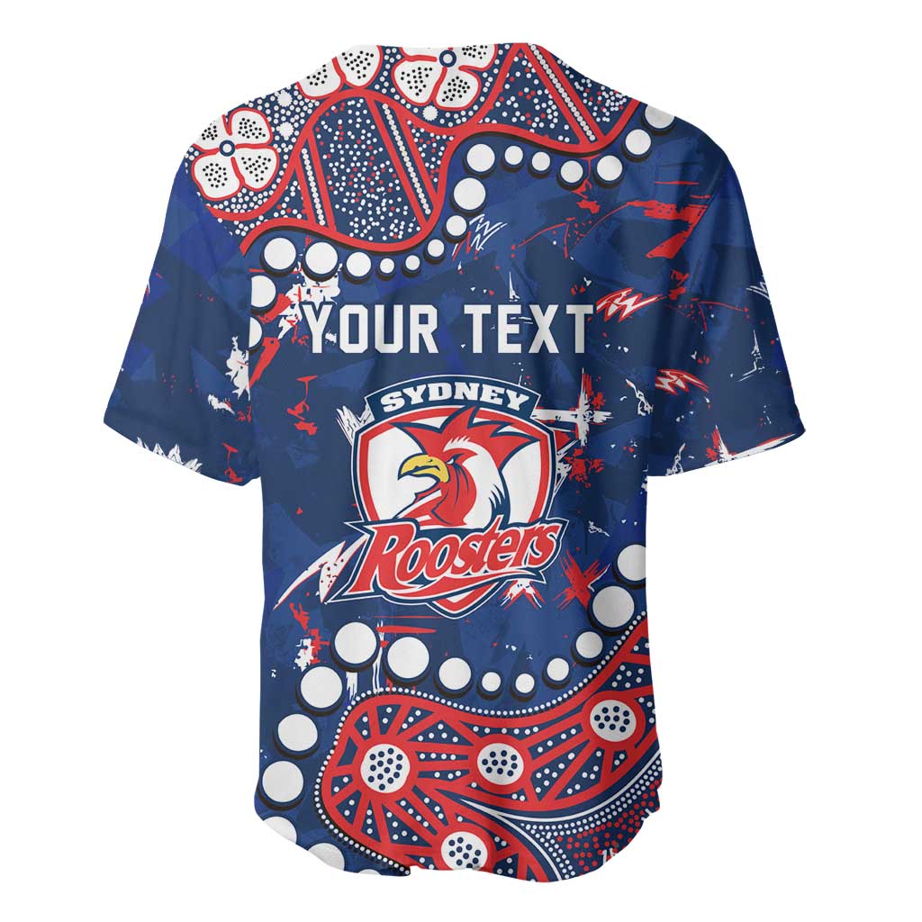 Personalized Sydney Roosters Baseball Jersey Aboriginal Pattern with Graffiti Style Design