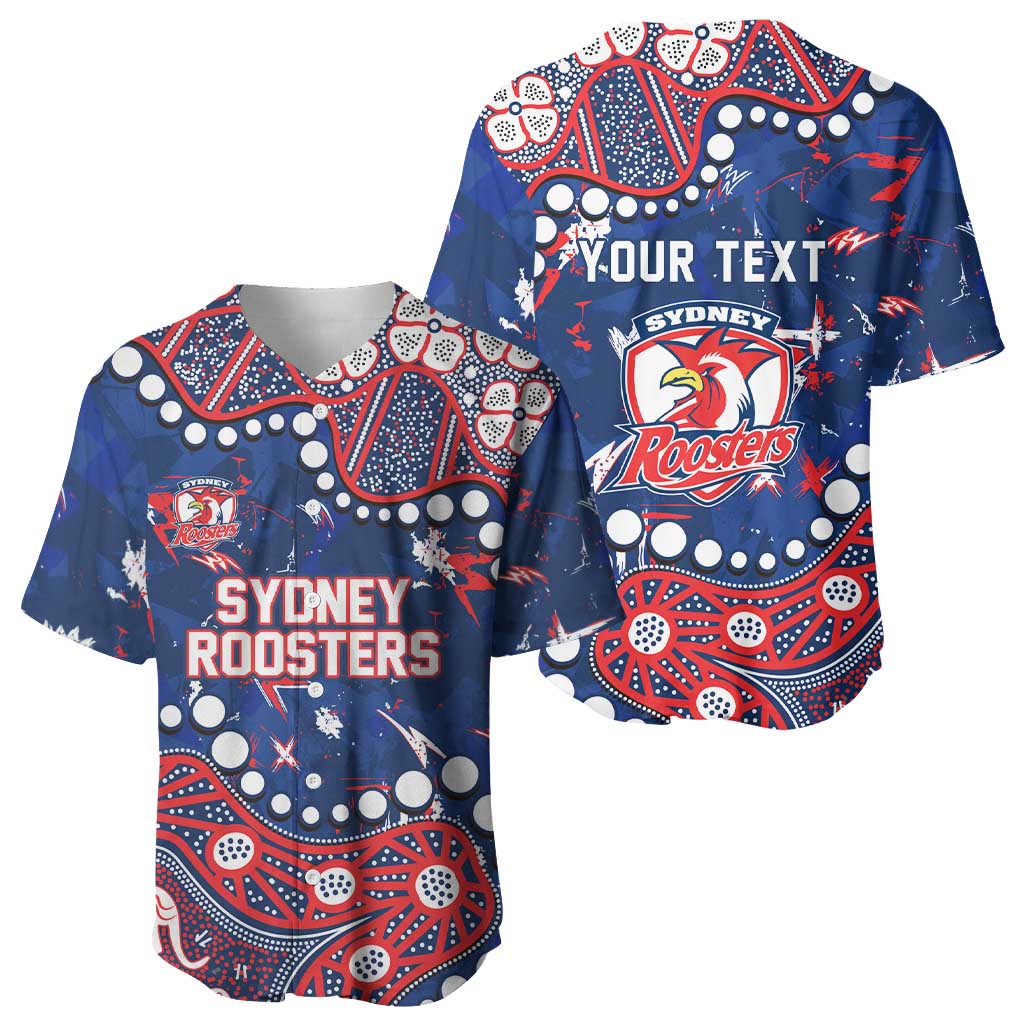 Personalized Sydney Roosters Baseball Jersey Aboriginal Pattern with Graffiti Style Design