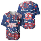 Personalized Sydney Roosters Baseball Jersey Aboriginal Pattern with Graffiti Style Design