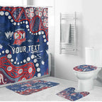 Personalized Sydney Roosters Bathroom Set Aboriginal Pattern with Graffiti Style Design
