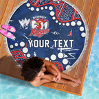 Personalized Sydney Roosters Beach Blanket Aboriginal Pattern with Graffiti Style Design