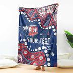 Personalized Sydney Roosters Blanket Aboriginal Pattern with Graffiti Style Design