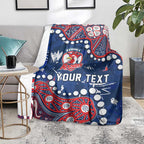Personalized Sydney Roosters Blanket Aboriginal Pattern with Graffiti Style Design