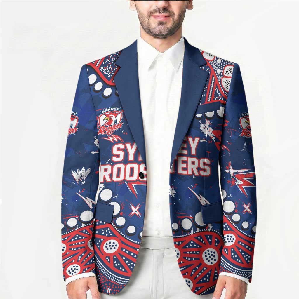 Personalized Sydney Roosters Blazer Aboriginal Pattern with Graffiti Style Design