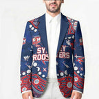 Personalized Sydney Roosters Blazer Aboriginal Pattern with Graffiti Style Design
