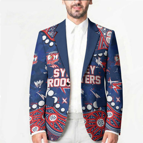Personalized Sydney Roosters Blazer Aboriginal Pattern with Graffiti Style Design