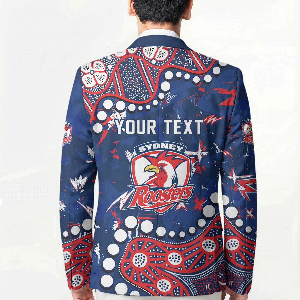 Personalized Sydney Roosters Blazer Aboriginal Pattern with Graffiti Style Design