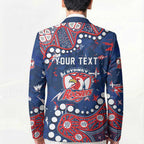 Personalized Sydney Roosters Blazer Aboriginal Pattern with Graffiti Style Design