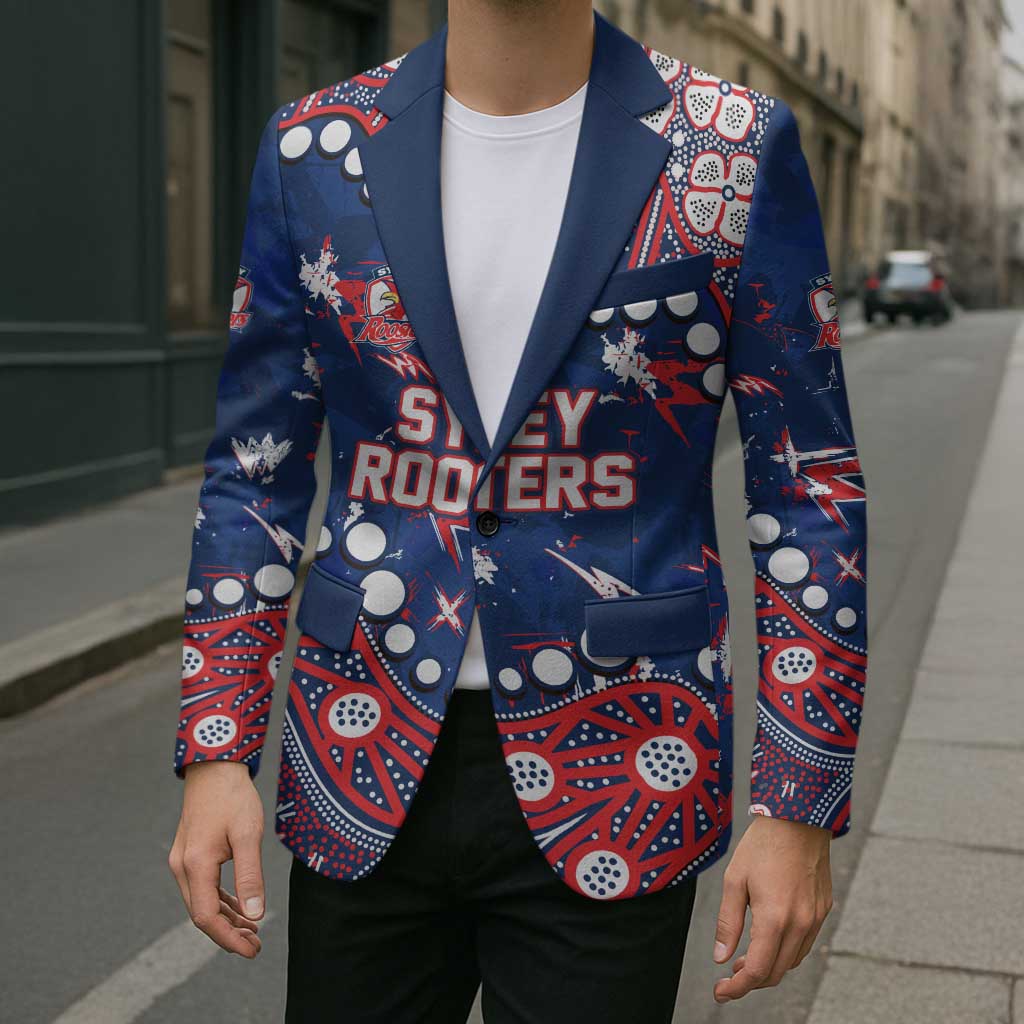 Personalized Sydney Roosters Blazer Aboriginal Pattern with Graffiti Style Design