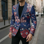 Personalized Sydney Roosters Blazer Aboriginal Pattern with Graffiti Style Design