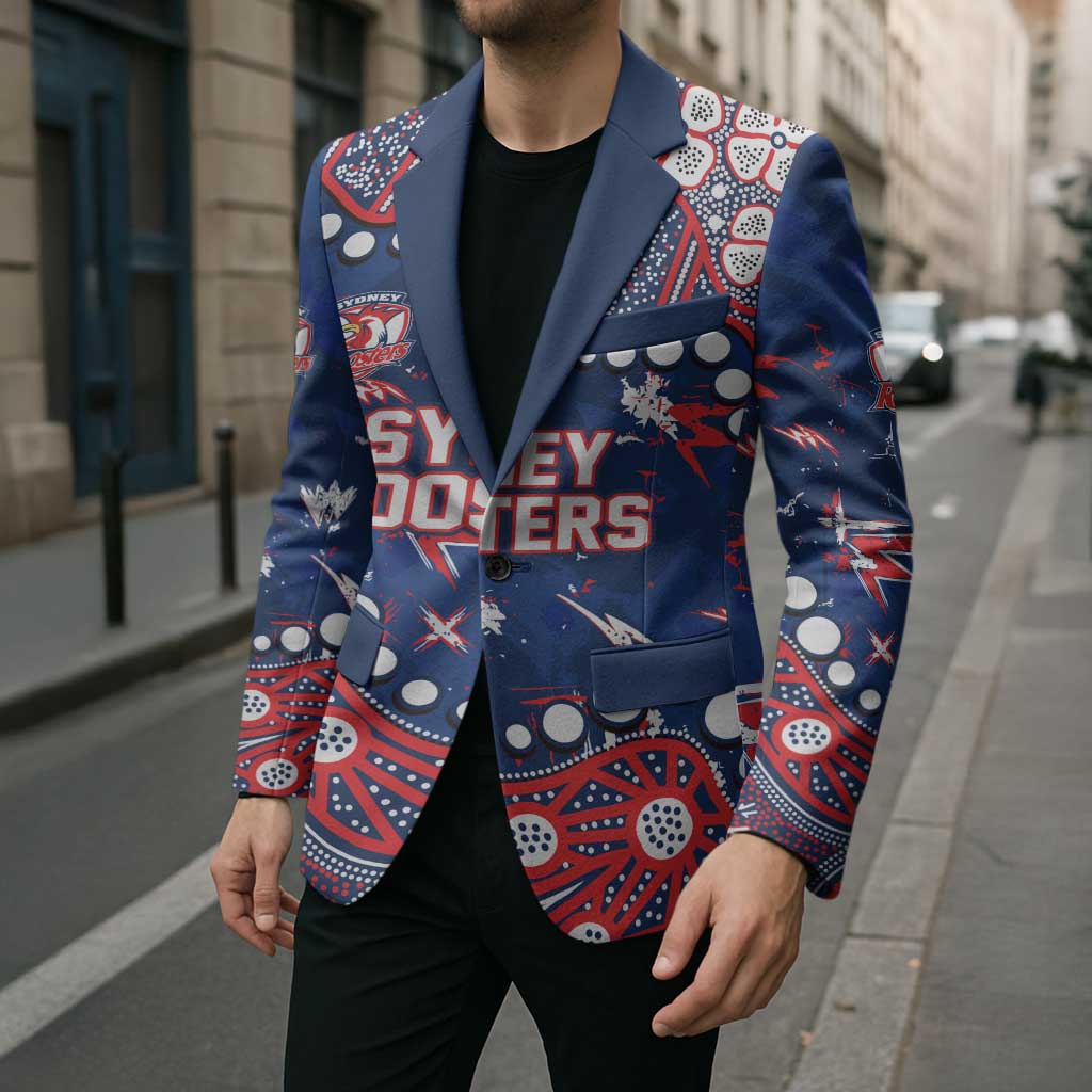 Personalized Sydney Roosters Blazer Aboriginal Pattern with Graffiti Style Design