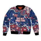 Personalized Sydney Roosters Bomber Jacket Aboriginal Pattern with Graffiti Style Design